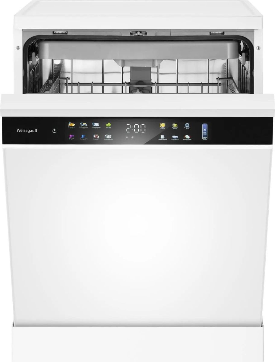 Посудомоечная машина WEISSGAUFF DW 6039 Touch Dual Wash,  полноразмерная, напольная, 59.8см, загрузка 15 комплектов, белая [436078]